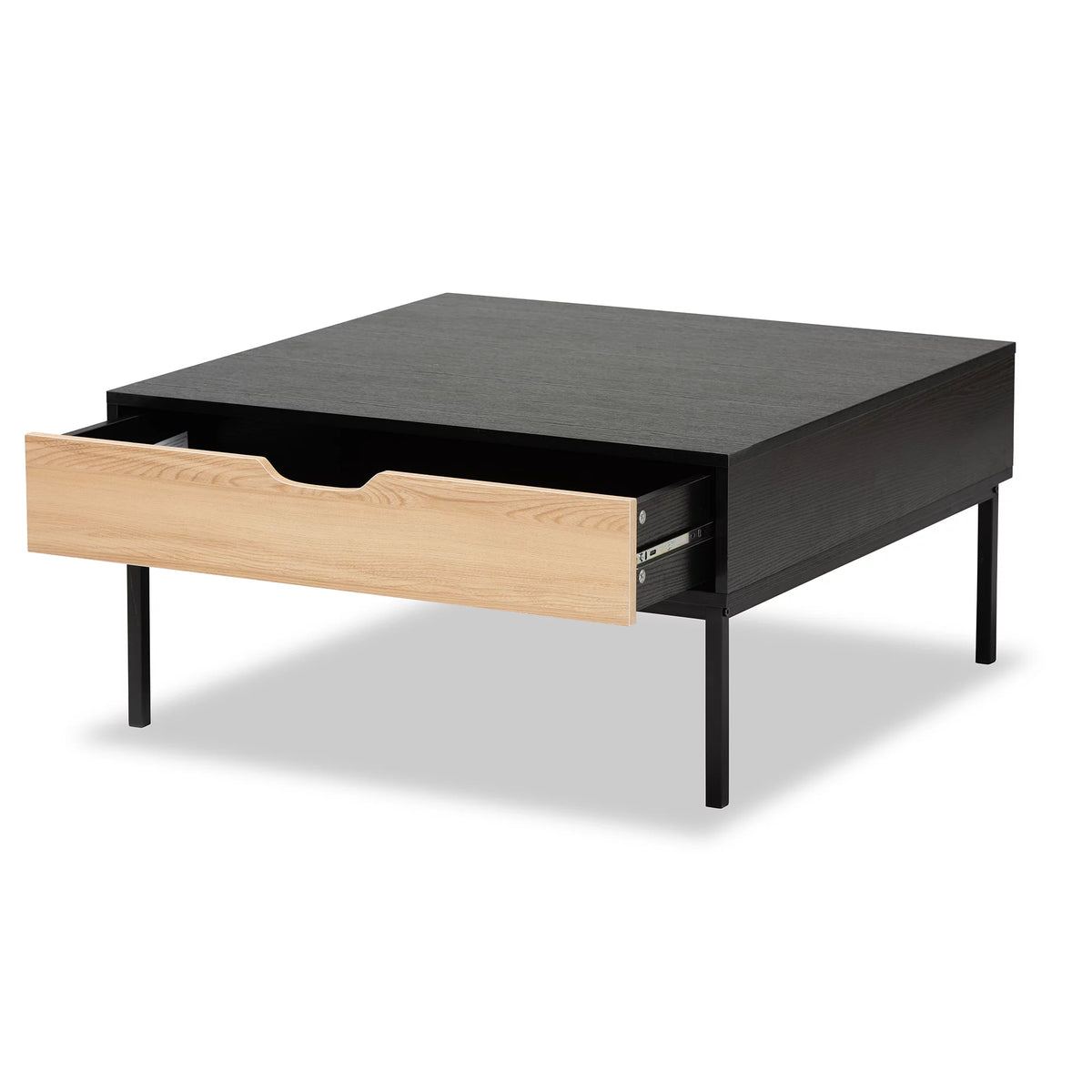 Modern Wood and Metal Square Coffee Table R7145