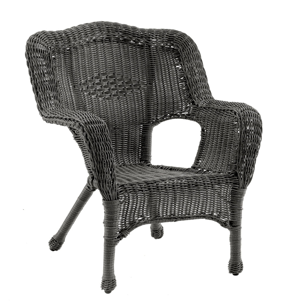 Antique Black Resin Wicker Patio Chair V635561