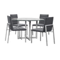 5PC 48" Round Glass Table & 4 Metal Back Chair Z5616