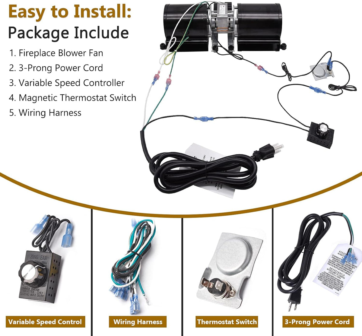 Fireplace Blower Fan Kit F6383