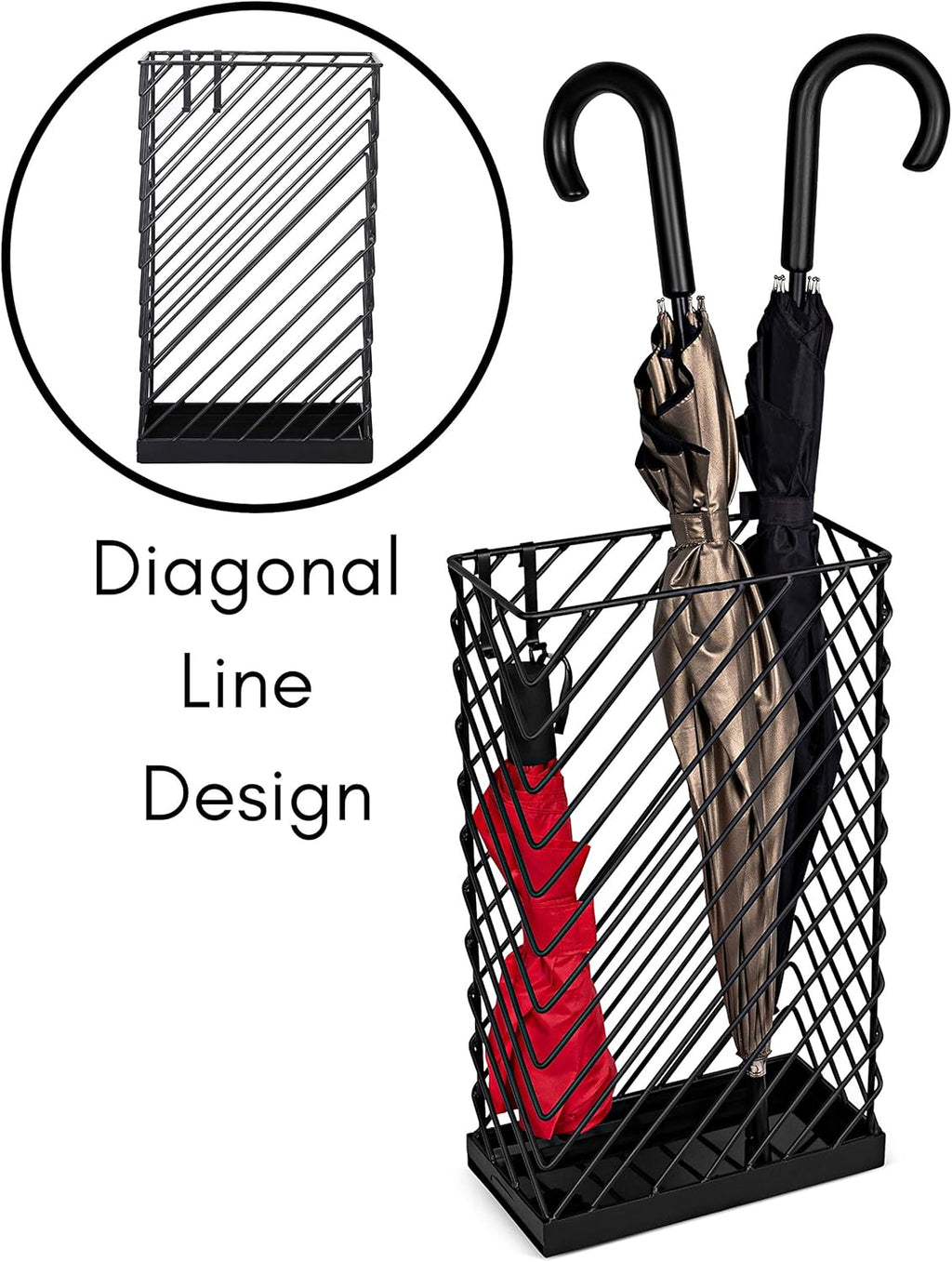 Black Metal Umbrella Stand P498938