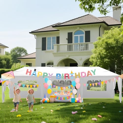 10'x30' White Party Tent with 8 Removable Sidewalls N13292