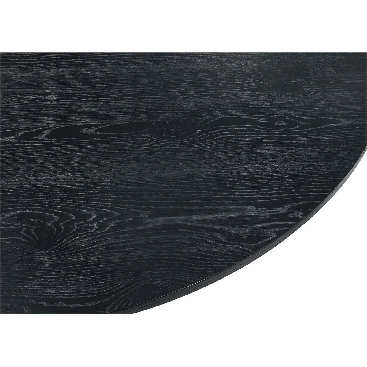 Black Wood 5 Pc Round Dining Table Set with Chairs O276