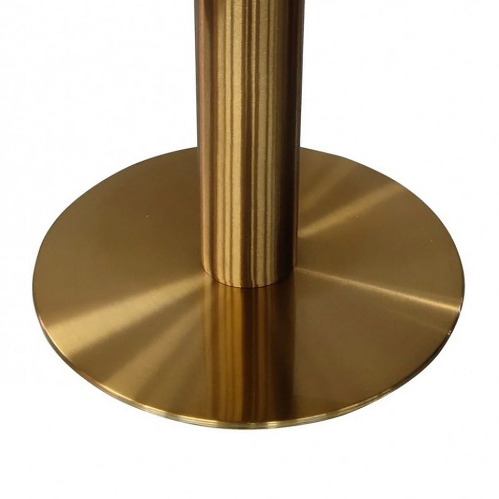 20 Inch Marble Top End Table with Pedestal Base K43941