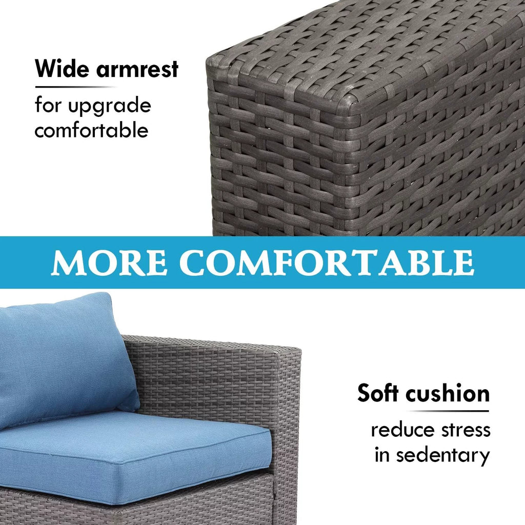 6 Pcs Outdoor Wicker Rattan Furniture Set with Cushions S5504