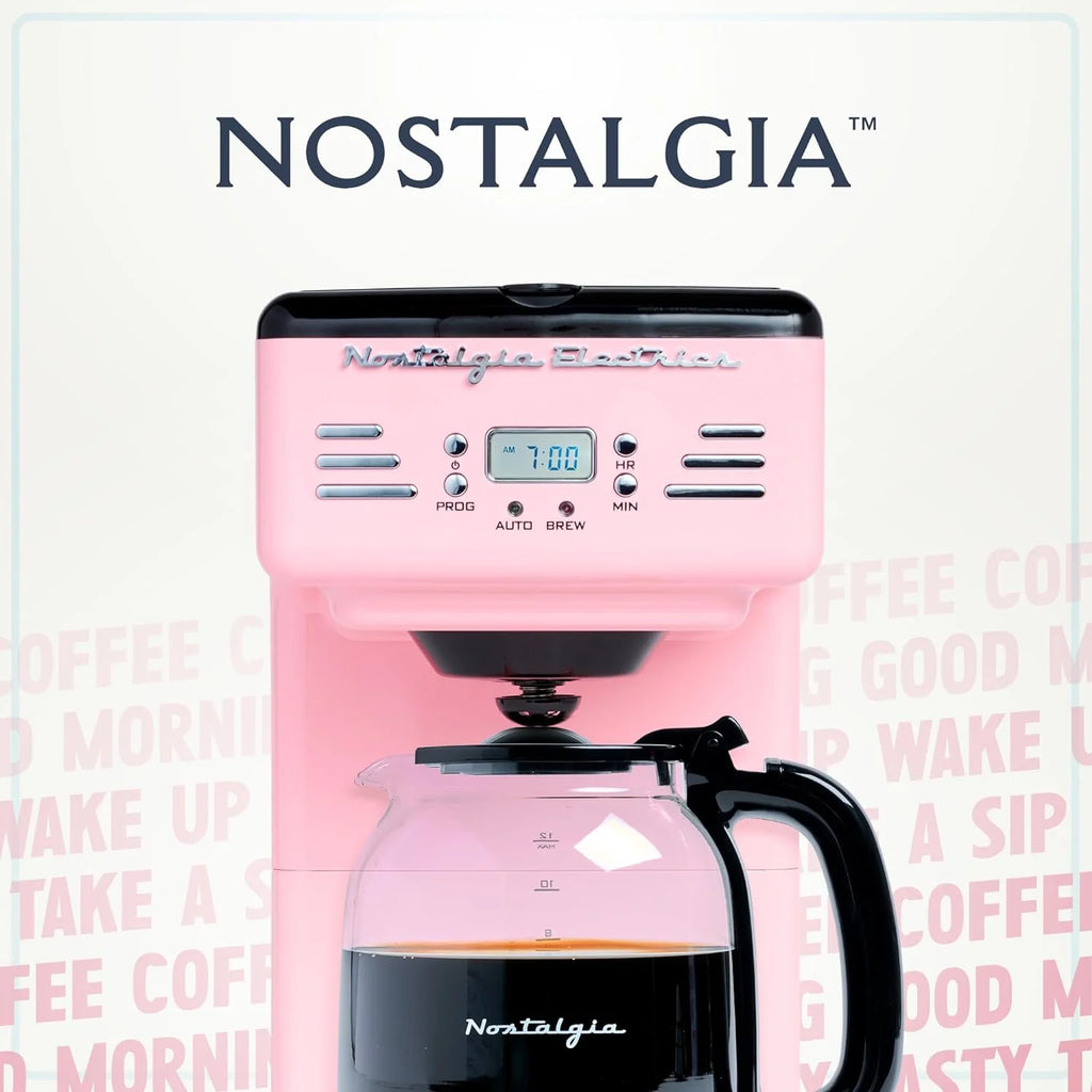 Red 12-Cup Programmable Retro Coffee Maker K5053
