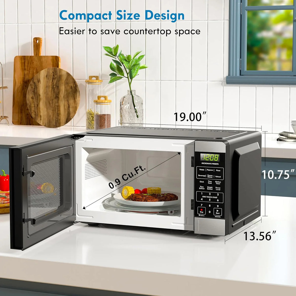 900 Watt .9 Cu Ft Stainless Steel Countertop Microwave Q73950