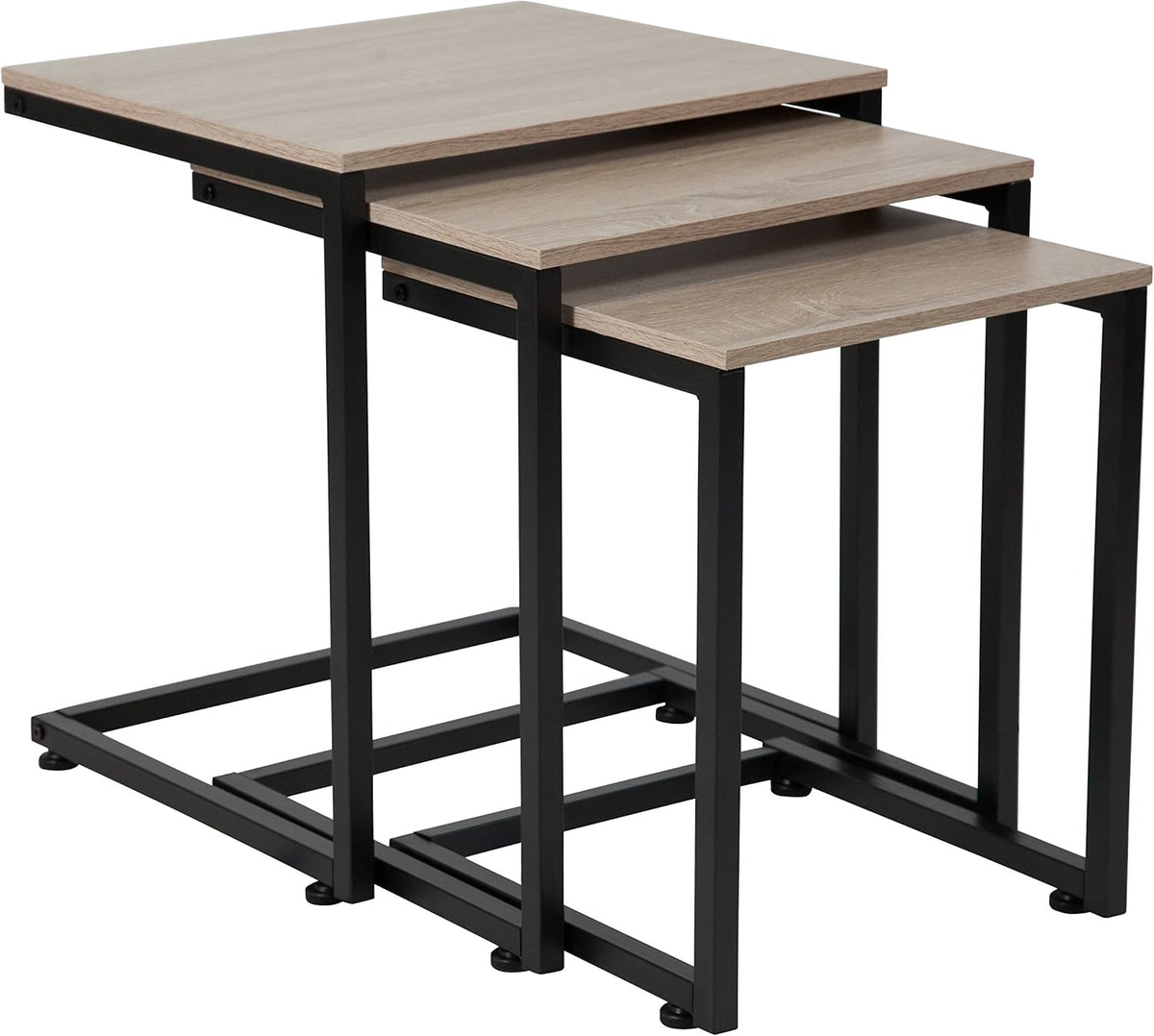Nesting Tables with Black Metal Cantilever Base V87379