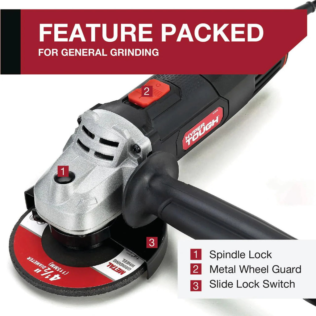 6 Amp Corded Angle Grinder with 4-1/2 inch Grinding Wheel D7999