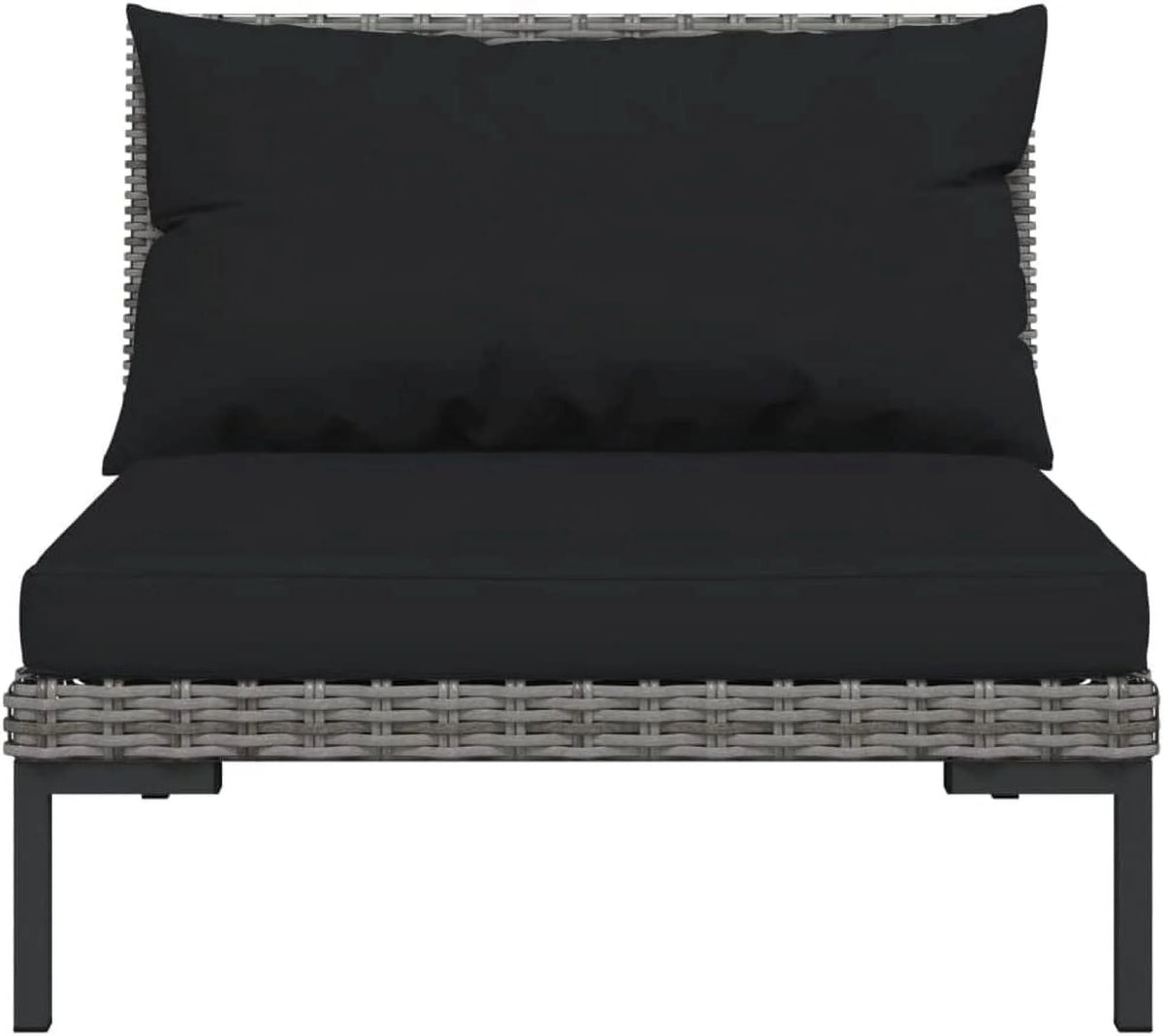 14 Piece Patio Lounge Set with Cushions Poly Rattan Dark Gray O48903