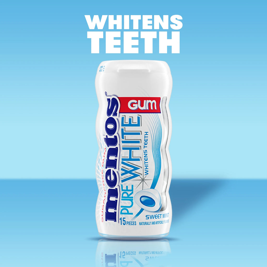 Mentos Pure White Gum Sweet Mint 15 Piece Bottle P820