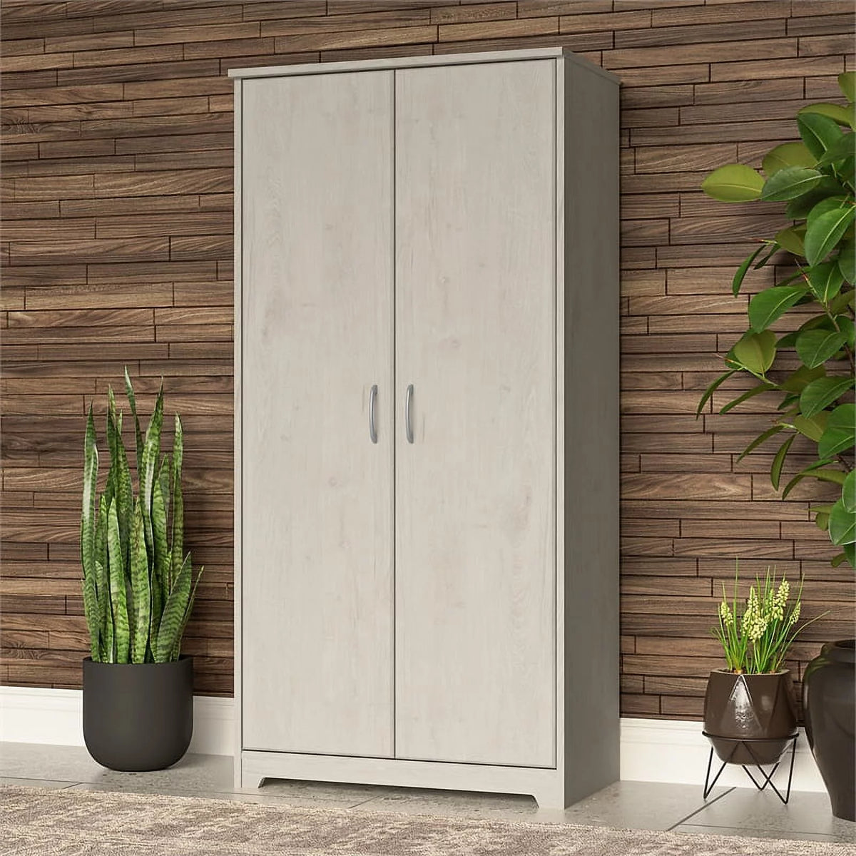 Tall Storage Cabinet in Linen White Oak B6445
