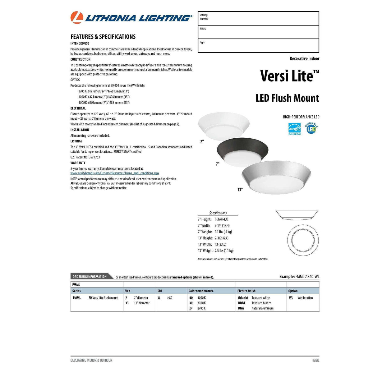 13-inch 4000K Bronze LED Wet Location Flush Mount Light K748477