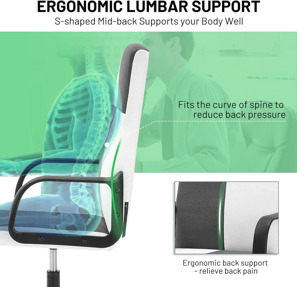 Ergonomic High Back PU Leather Swivel Rolling Office Chair with Flip-up Armrests N962878