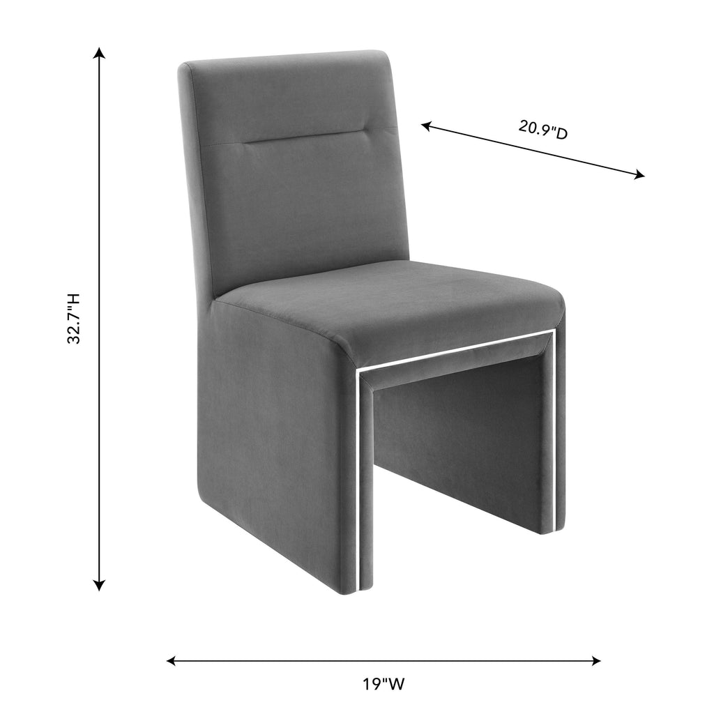 Grey Performance Velvet Dining Chair Z678906