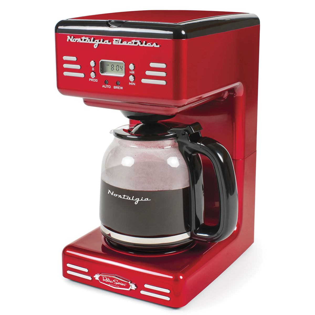 Red 12-Cup Programmable Retro Coffee Maker K5053