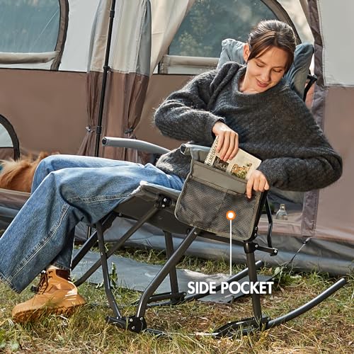 Oversized Folding Rocking Camping Chair with Carry Bag, Blue U9591