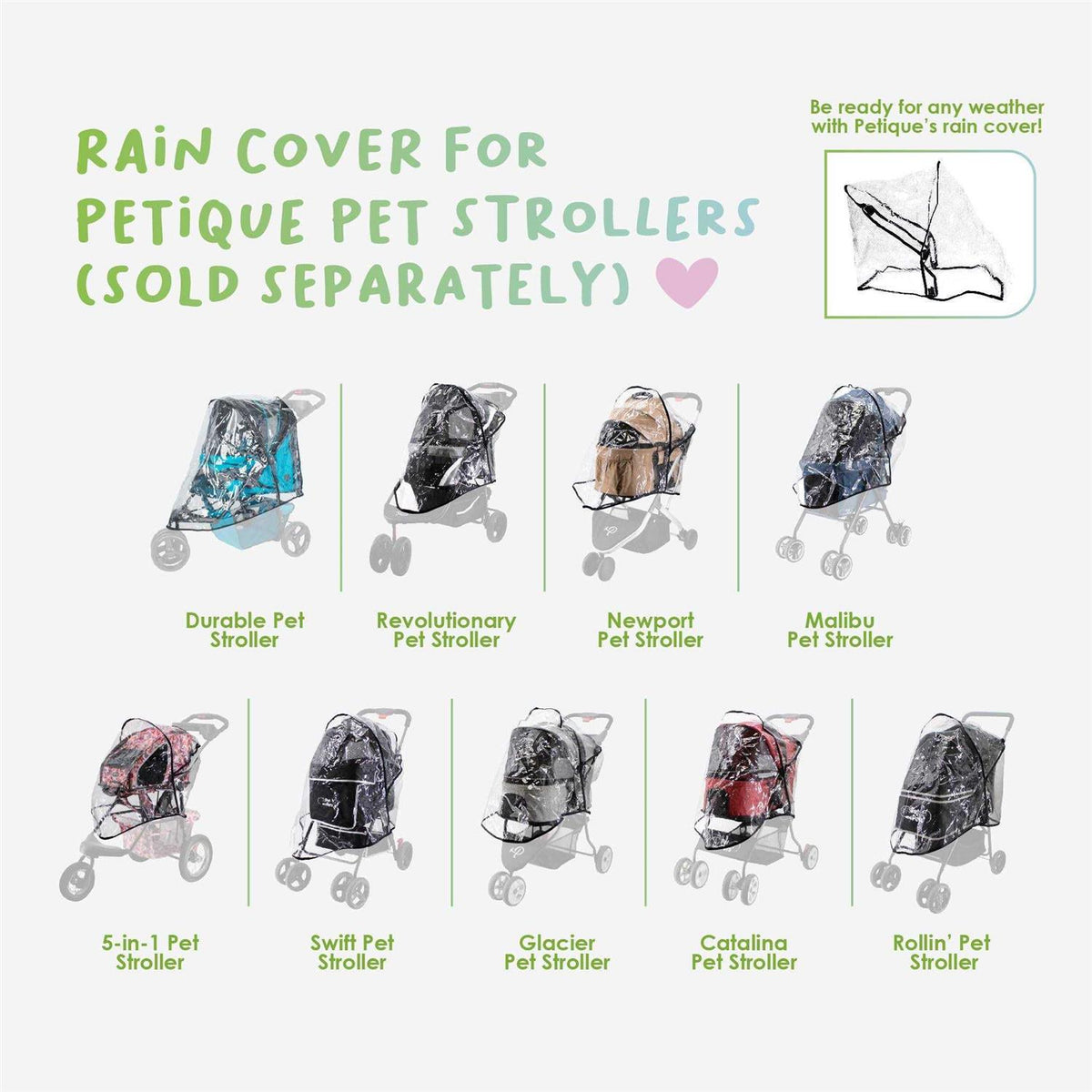 Rain Cover for Pet Strollers U748228
