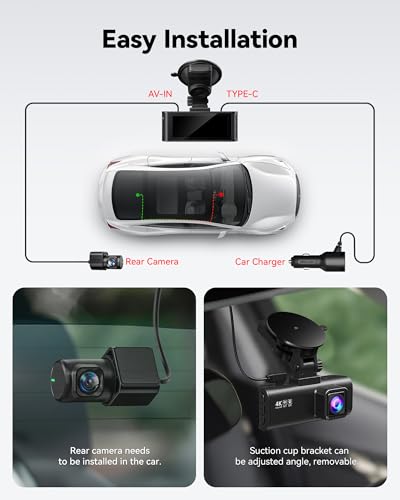4K Dash Cam Front Rear with 32GB Card Y300977