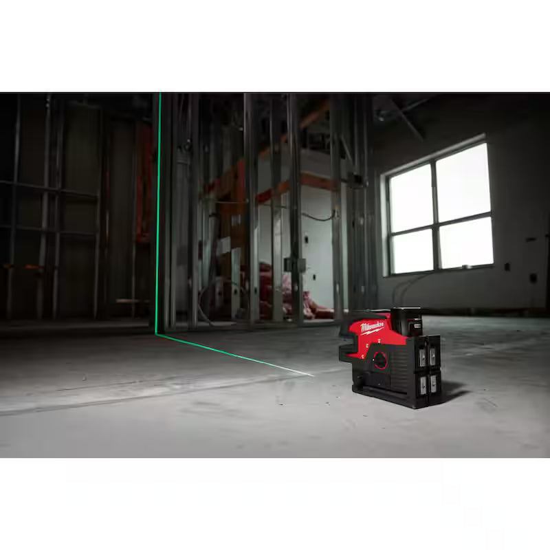 12-Volt Cordless Green Cross Line Laser Kit with Laser Detector L39560