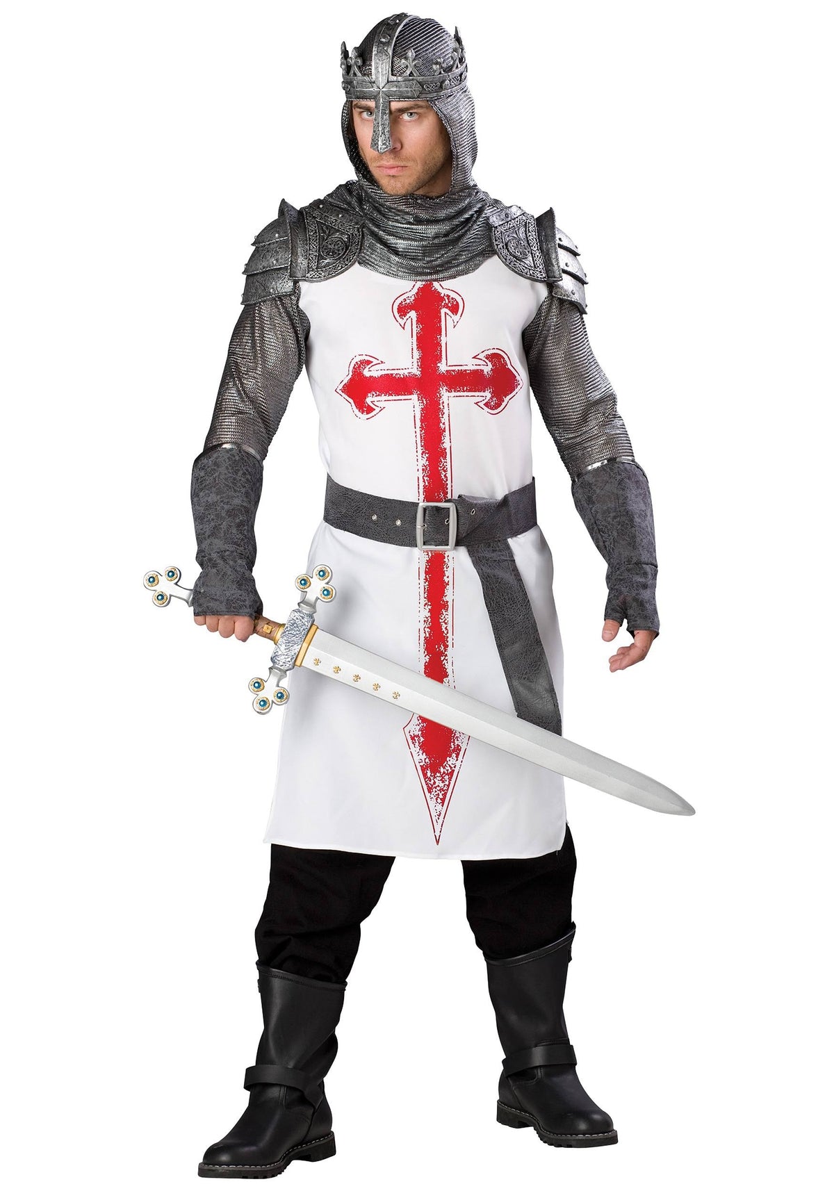 Men's White XL Knight Costume A361
