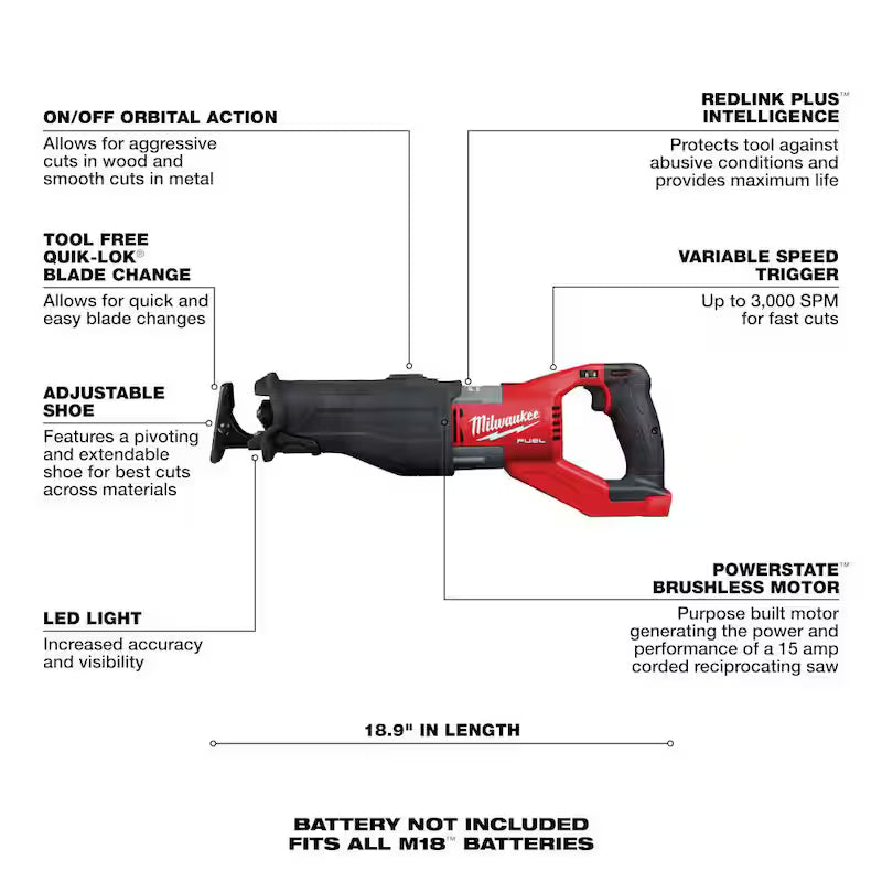 18V Lithium-Ion Brushless Cordless Reciprocating Saw V675