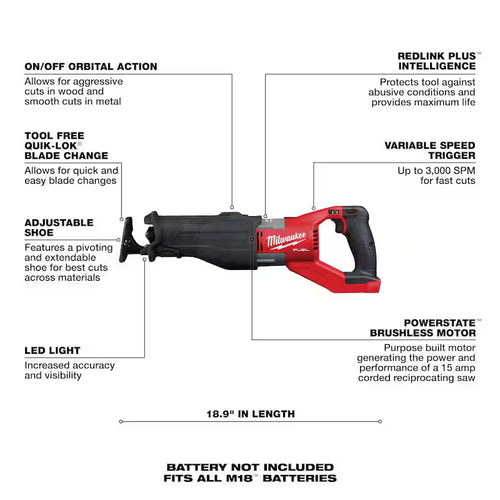 18V Lithium-Ion Brushless Cordless Reciprocating Saw V675