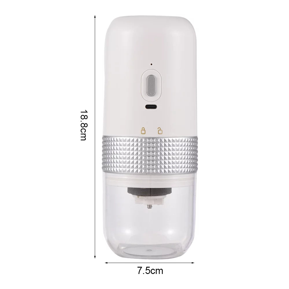 Portable Electric Burr Coffee Grinder 13W 200ml USB Rechargeable Adjustable Cordless X666550