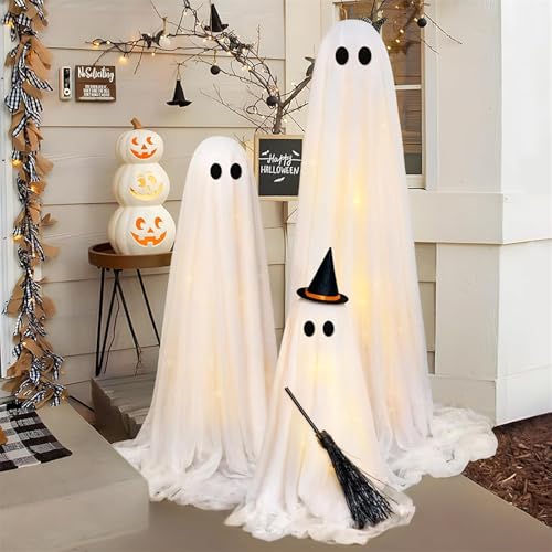 Halloween Light-Up Ghosts with String Lights R593