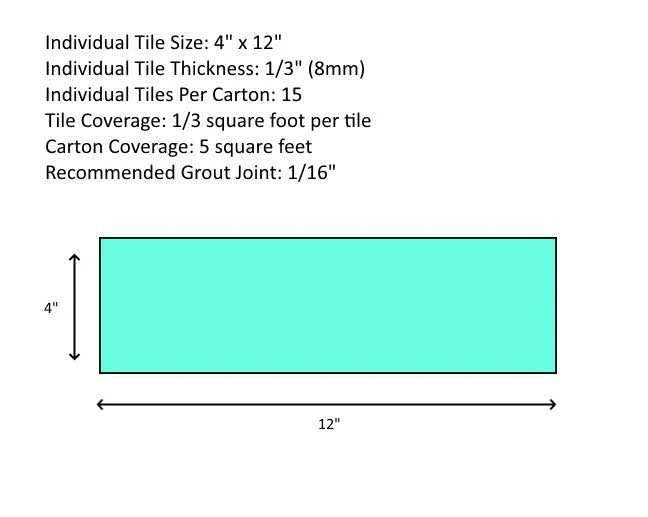 Sky Blue Glass Subway Tile, 5 Square Feet per Carton E1043