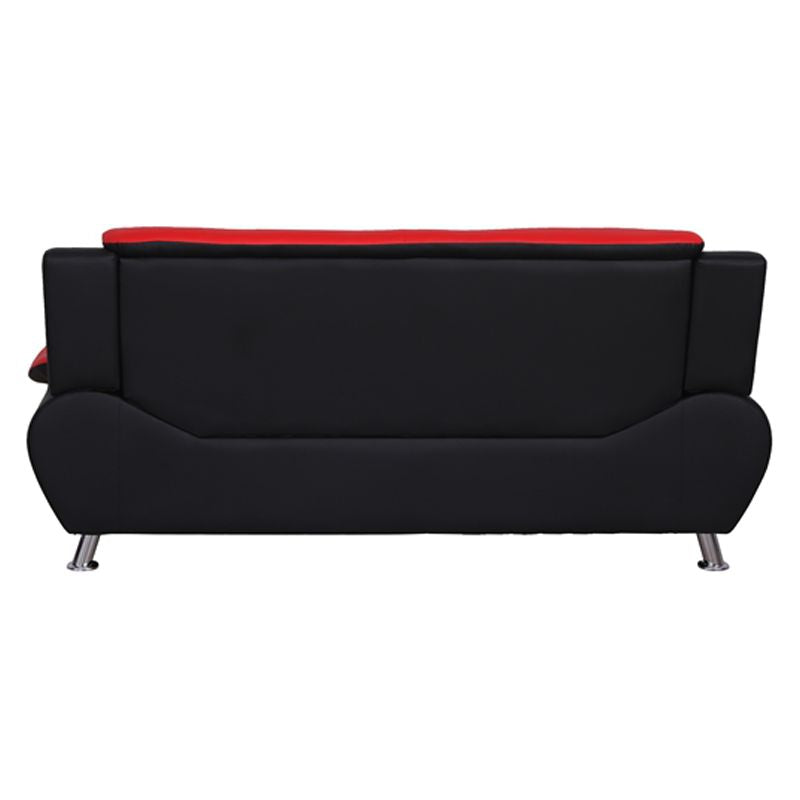 2-Piece Set with Sofa and Club Chair in Black & Red C22969