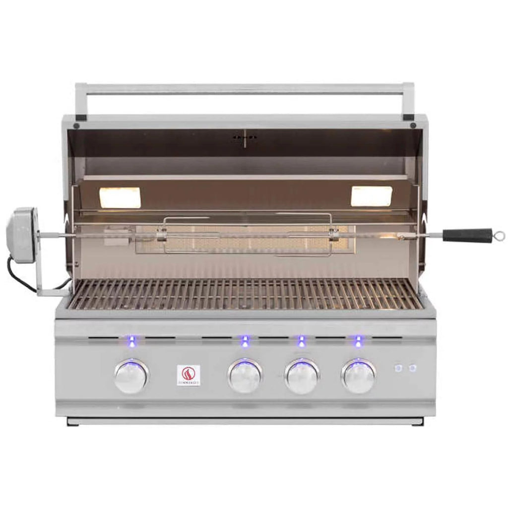 32-Inch 3-Burner Built-In Natural Gas Grill With Rotisserie P578270
