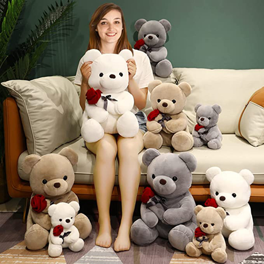 Teddy Bear Plush Stuffed Animal with Rose W83551