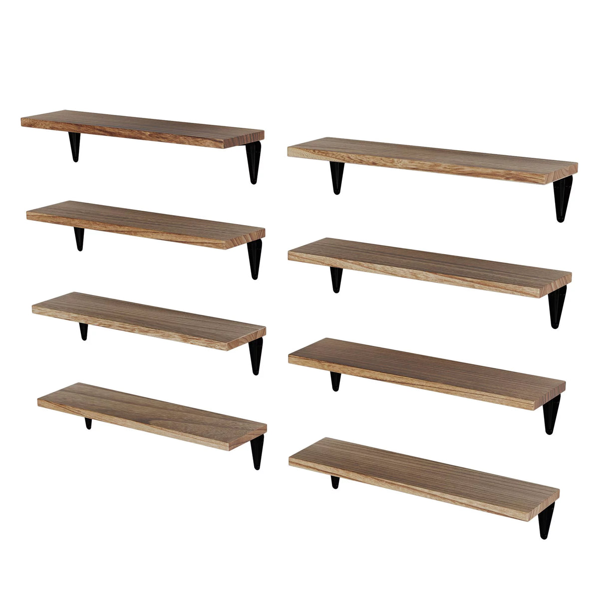 Set of 8 Black Floating Shelves U48719