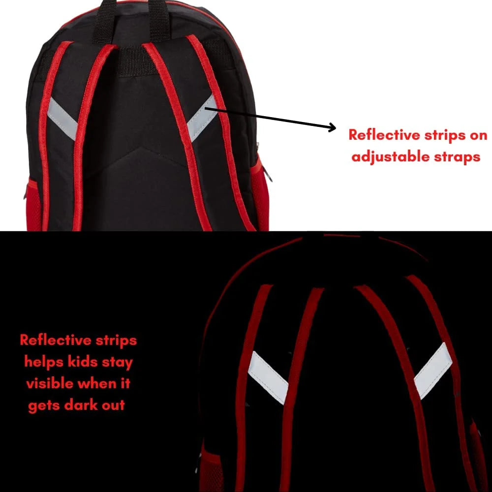 16 inch Red Black Spiderweb Backpack with Lunch Box and Water Bottle X9182