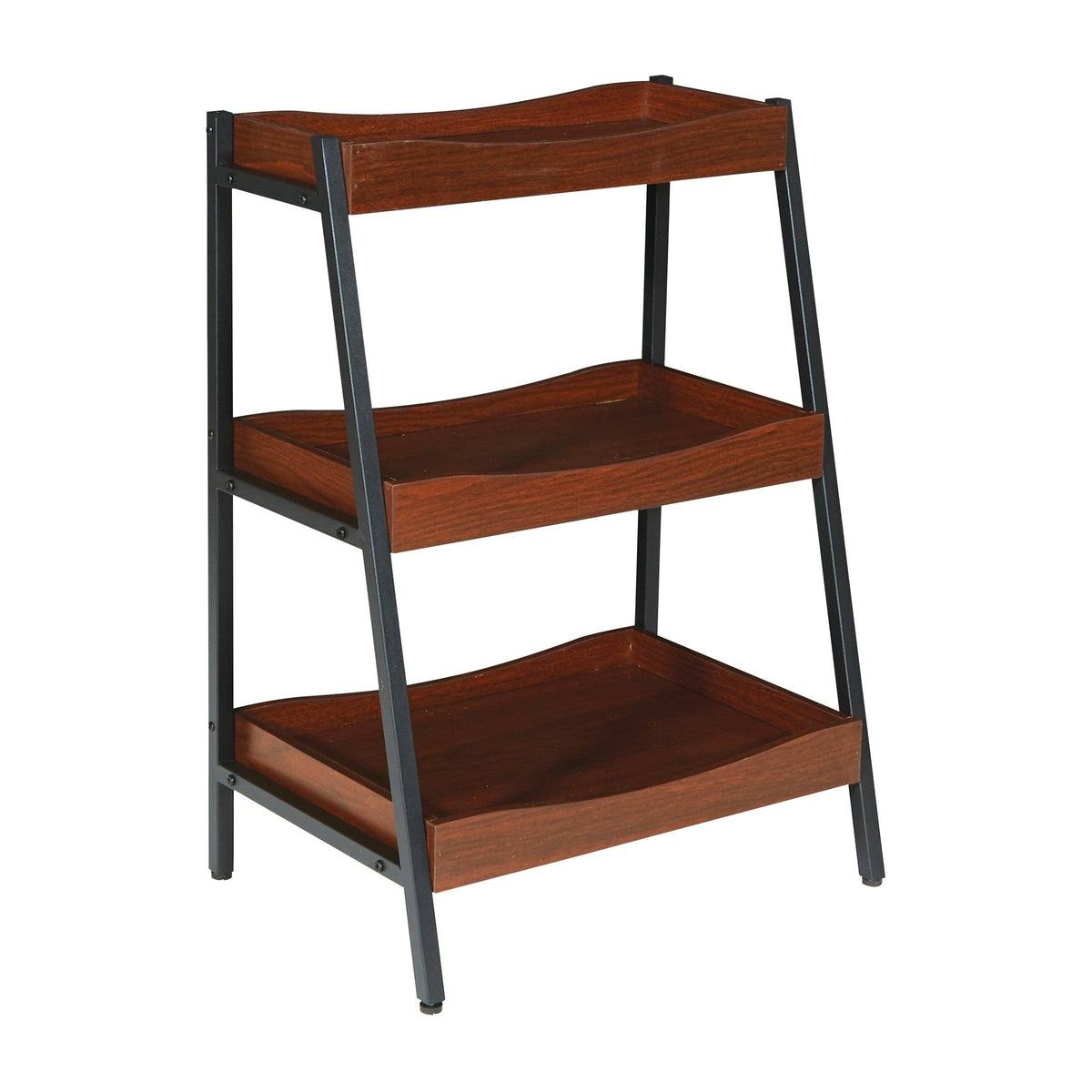 3 Shelf Storage in Princeton Walnut Finish and Black Frame I53784