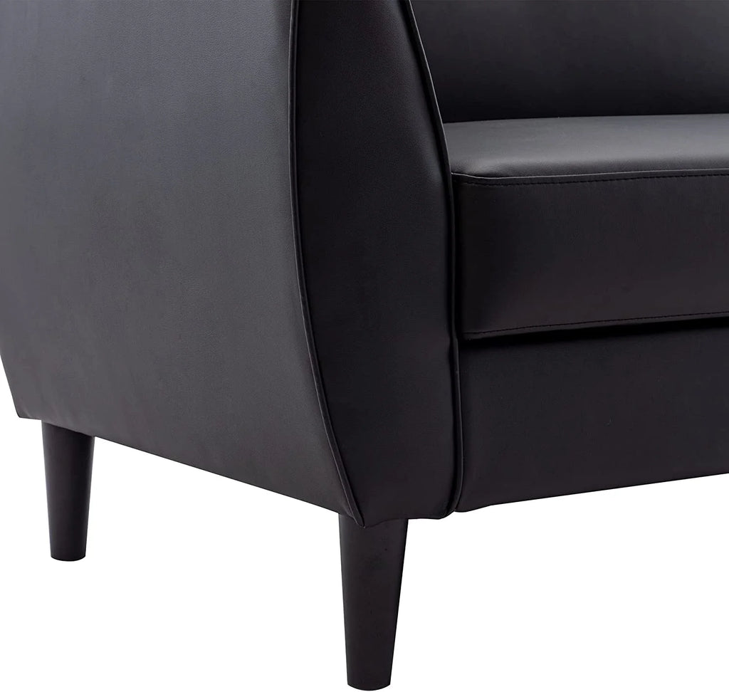 Black PU Leather Convertible Folding Sleeper Sofa Bed with Storage Box G518
