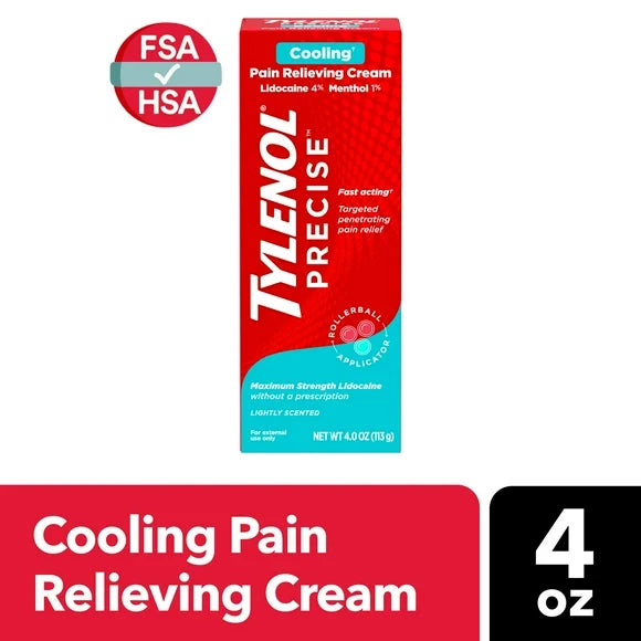 Cooling Pain Relieving Cream, Lidocaine & Menthol, 4oz J444