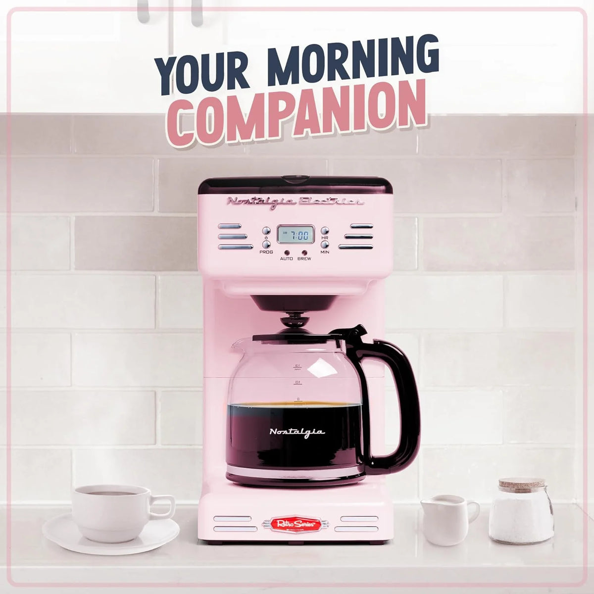 Red 12-Cup Programmable Retro Coffee Maker K5053