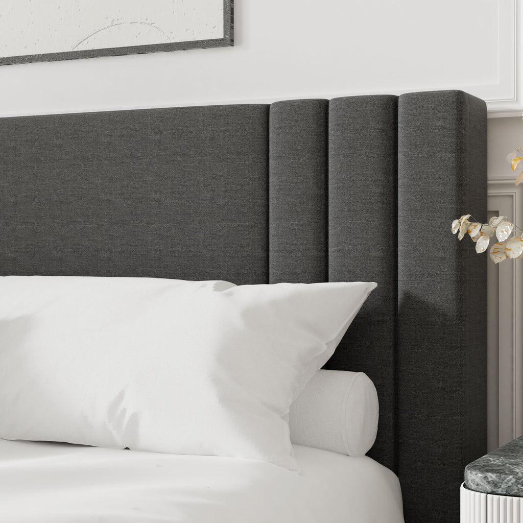 Dark Gray Wood Frame Full Platform Bed G68371