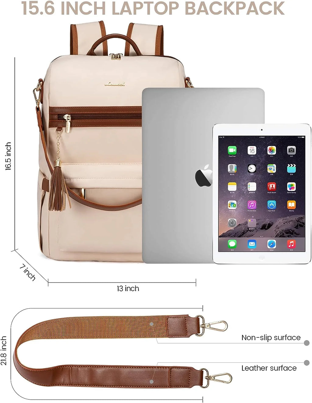 15.6" Laptop Backpack with USB Port Convertible Daypack Z956