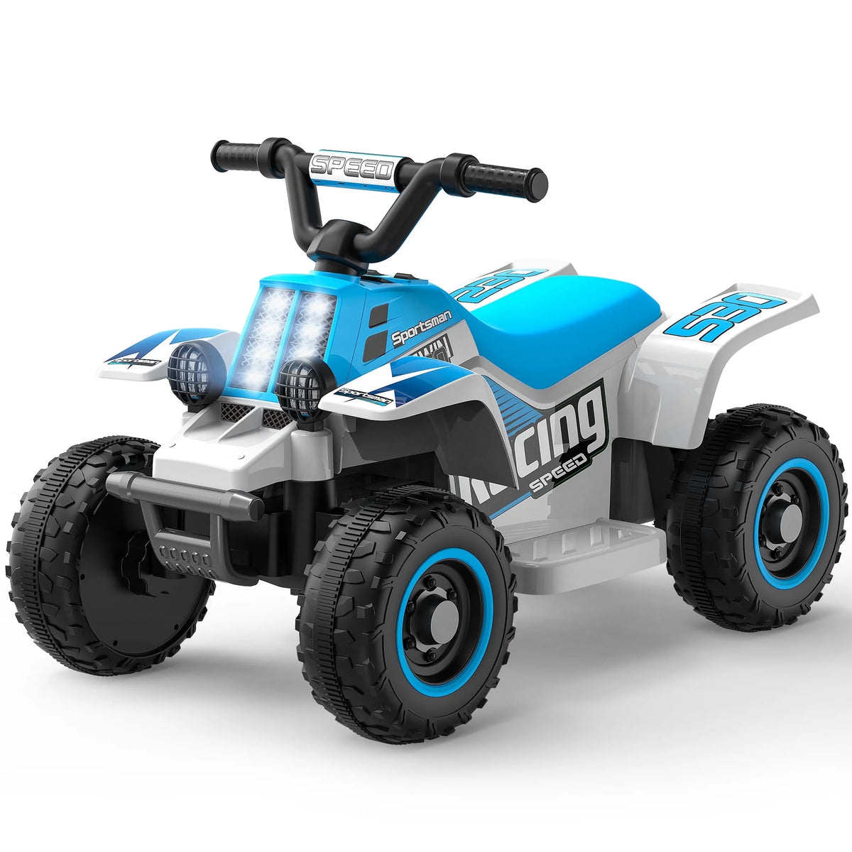 6V 7Ah Powered Ride on Toy Kids ATV Electric 4-Wheeler Quad Car Blue White L293810