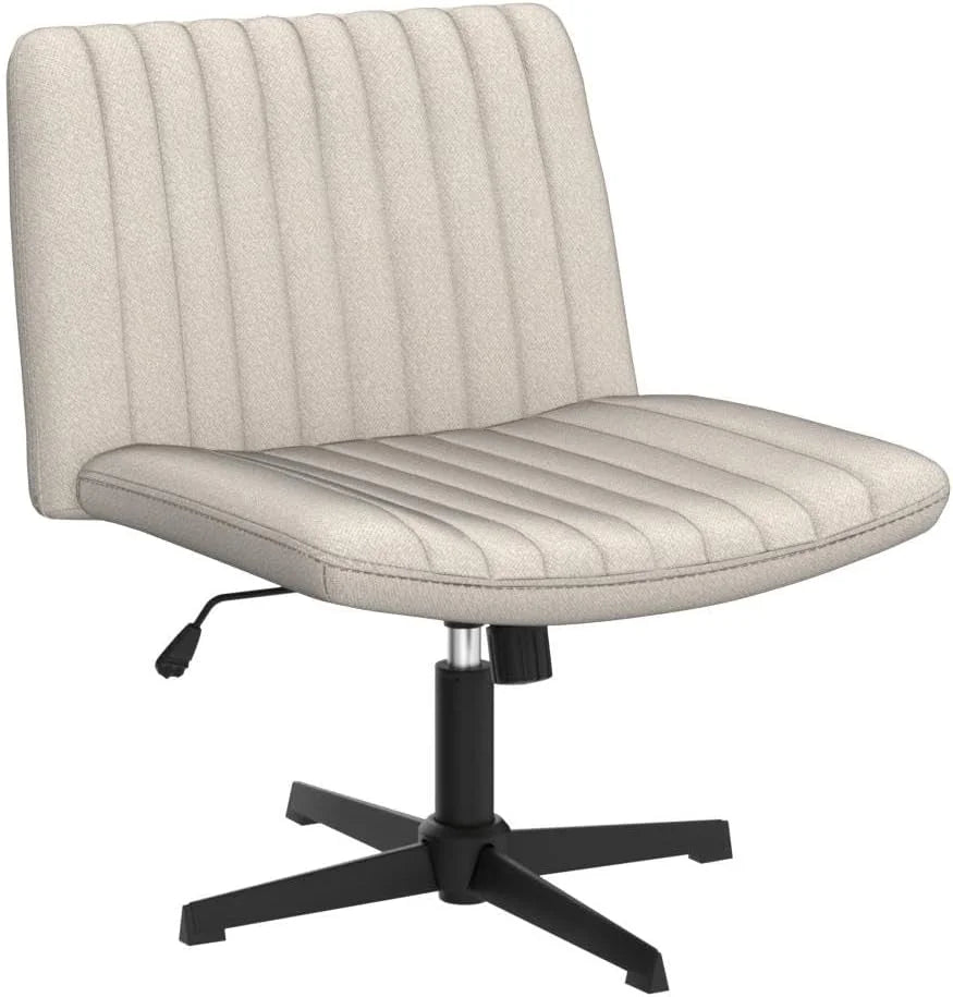 Armless Cross Legged Fabric Padded Swivel Height Adjustable Office Desk Chair J886373