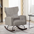 Velvet Upholstered Rocking Chair with Metal Legs G795628