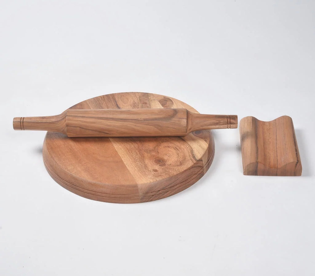 Acacia Wood Rolling Pin & Board With Stand G4444