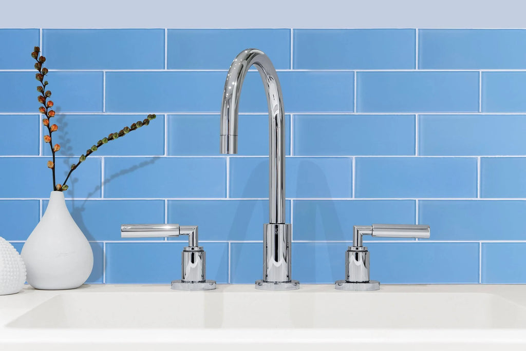 Sky Blue Glass Subway Tile, 5 Square Feet per Carton E1043