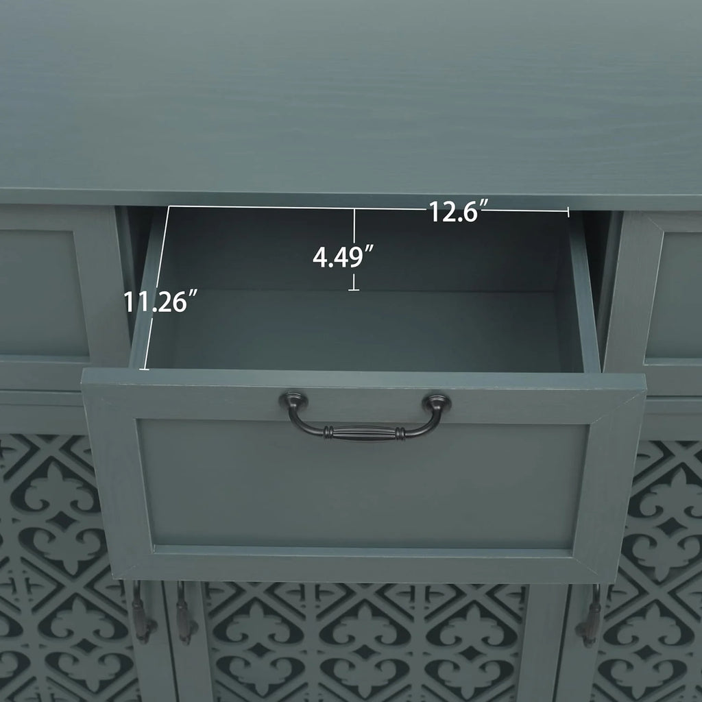Solid Wood Sideboard Buffet Cabinet with 3 Doors 3 Drawers X28329