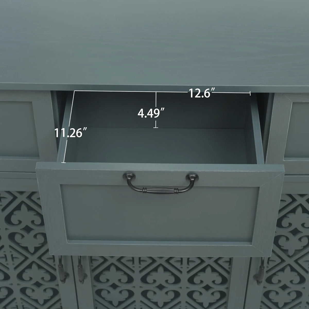 Solid Wood Sideboard Buffet Cabinet with 3 Doors 3 Drawers X28329