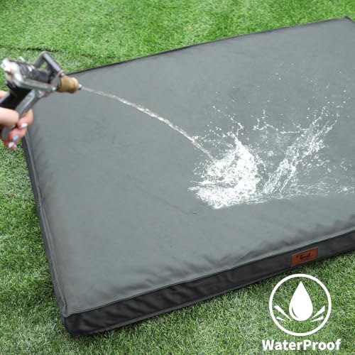 Extra Large Waterproof Egg Crate Foam Dog Bed with Removable Washable Cover R798601
