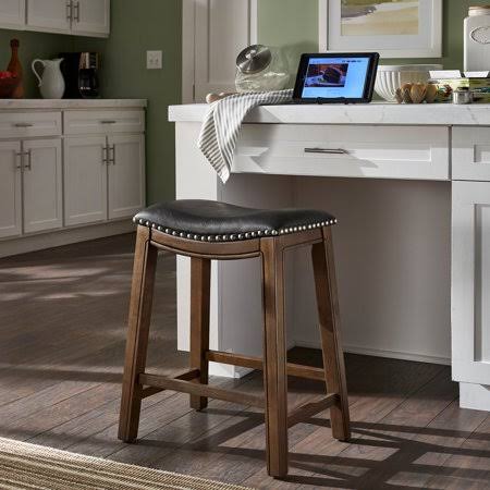 Faux Leather Backless Counter Height Stool K521347